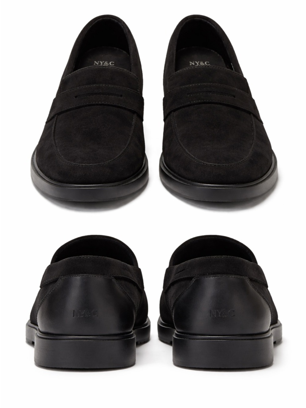 NY&C Jake Black Penny Loafers Mens 11‎ Suede Slip On Dress Shoes NIB - Picture 5 of 6